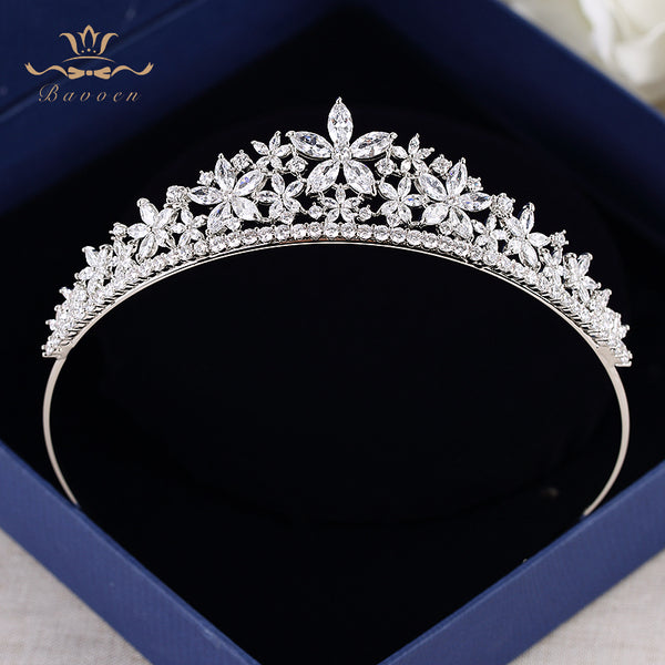 Sparkling Zircon Brides Tiara Crowns Head Wear Hair Accessories Evening Hair Jewelry