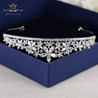 Sparkling Zircon Brides Tiara Crowns Head Wear Hair Accessories Evening Hair Jewelry