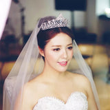 Elegant Full Zircon Wedding Dress Tiaras Crowns Silver Crystal Bridal Hair Accessories ASW0823