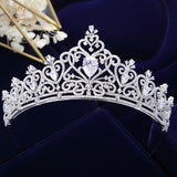 Elegant Full Zircon Wedding Dress Tiaras Crowns Silver Crystal Bridal Hair Accessories ASW0823