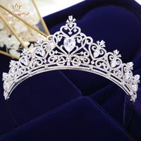 Elegant Full Zircon Wedding Dress Tiaras Crowns Silver Crystal Bridal Hair Accessories ASW0823