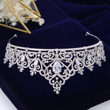 Elegant Full Zircon Wedding Dress Tiaras Crowns Silver Crystal Bridal Hair Accessories ASW0823