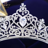 Elegant Full Zircon Wedding Dress Tiaras Crowns Silver Crystal Bridal Hair Accessories ASW0823