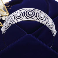 Full Zircon Sparkling Brides Crowns Tiaras Plated Silver Crystal Wedding Dresses Hair Accessories asw0860