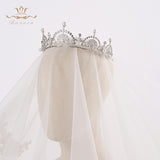 Gorgeous Full Zircon Brides Crowns Tiaras Headpieces Pearls Sliver Bridal Hair Accessory asw0861