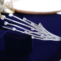 Irregular Zircon Crystal Brides Tiara Crowns Sliver Bridal Headpieces Wedding Hair Accessories ASW1274