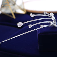 Irregular Zircon Crystal Brides Tiara Crowns Sliver Bridal Headpieces Wedding Hair Accessories ASW1274