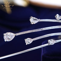 Irregular Zircon Crystal Brides Tiara Crowns Sliver Bridal Headpieces Wedding Hair Accessories ASW1274