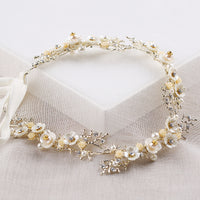 Handmade Ceramic Flower Brides Hairbands Pearls Headbands Headpieces Wedding hair accessories