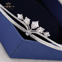 Simple Brides Zircon Crystal Crown Tiara Sliver Hair Accessories Evening Hair Jewelry