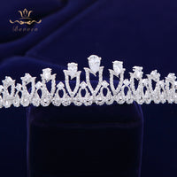 Silver Tiara Hairbands Evening Zircon Crystal Hair Accessories Wedding Hair Jewelry High Quality