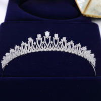 Silver Tiara Hairbands Evening Zircon Crystal Hair Accessories Wedding Hair Jewelry High Quality