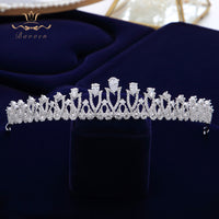 Silver Tiara Hairbands Evening Zircon Crystal Hair Accessories Wedding Hair Jewelry High Quality