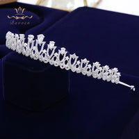 Silver Tiara Hairbands Evening Zircon Crystal Hair Accessories Wedding Hair Jewelry High Quality