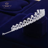 Silver Tiara Hairbands Evening Zircon Crystal Hair Accessories Wedding Hair Jewelry High Quality