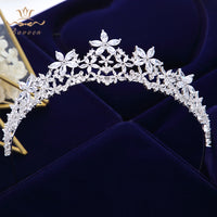 Elegant Brides Zircon Crown Headpieces Crystal Tiaras Headbands Evening Hair Accessories asw2376