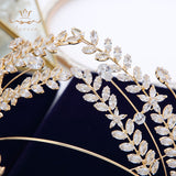 Gold Princess Brides Hairbands Baroque Zircon Brides Tiaras Hairbands Clear Crystal Wedding Hair Accessories