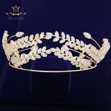 Gold Princess Brides Hairbands Baroque Zircon Brides Tiaras Hairbands Clear Crystal Wedding Hair Accessories