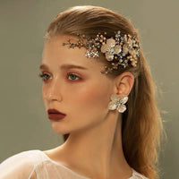 Bavoen Elegant Leaves Wedding Tiaras Crowns Headpieces Crystal Bridal Hairbands Soft Evening Hair Jewelry Wedding Gifts