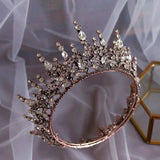 Black Baroque Crystal Brides Round Tiaras Crowns Headpieces Wedding Hair Accessory asw5937