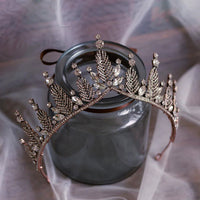 Black Baroque Crystal Brides Tiaras Crowns Headpieces Wedding Hair Accessory asw6002