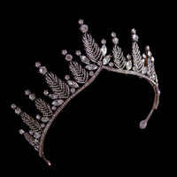 Black Baroque Crystal Brides Tiaras Crowns Headpieces Wedding Hair Accessory asw6002