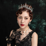 Black Baroque Crystal Brides Tiaras Crowns Headpieces Wedding Hair Accessory asw6002