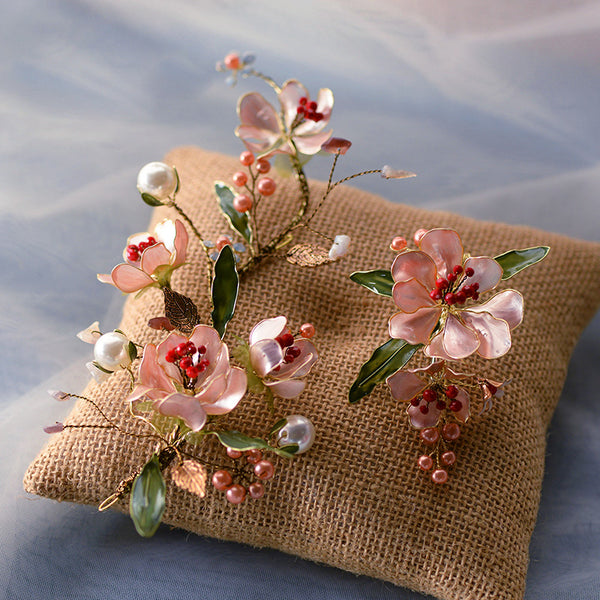 Handmade Flower Bridal Barrettes Headdress