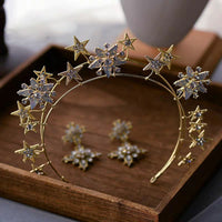 European Star Tiaras Headbands with Earring