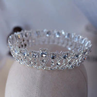 Round Crystal Brides Round Tiaras Crowns Headpieces