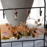 Baroque Vintage Handmade Rhinestone Long Earrings Prom Accessory asw7064