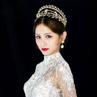 Golden seperatable Crystal Tiaras Crowns Headpieces Wedding Hair Accessory asw7237