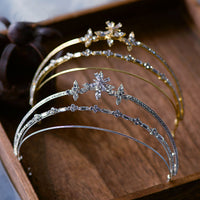 Princess Zircon Crystal Bridal Crowns Tiara Bride Headband Wedding Diadem Queen Crown asw7246