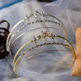 Princess Zircon Crystal Bridal Crowns Tiara Bride Headband Wedding Diadem Queen Crown asw7246