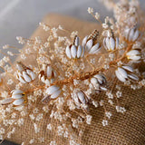 Gorgeous Gold Flower Rhinestone Bridal Barrettes Headdress asw7371