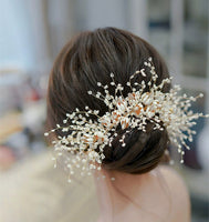 Gorgeous Gold Flower Rhinestone Bridal Barrettes Headdress asw7371