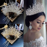 Sparkling Crystal Tiaras Crows Headpieces set Wedding Hair Accessory