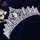 Elegant Full Zircon Wedding Dress Tiaras Crowns Silver Crystal Bridal Hair Accessories ASW0823