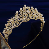 Cubic Zircon Crystal Tiaras Crowns Headpieces Wedding Hair Accessory