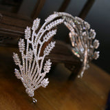 Sparkling Cubic Zircon Crystal Tiaras Headbands Wedding Hair Accessory