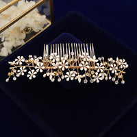 European Freshwater Pearls Bridel Hari Combs Gold Hair Sticks Hairbands Wedding Hair Accessories o024