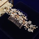 European Freshwater Pearls Bridel Hari Combs Gold Hair Sticks Hairbands Wedding Hair Accessories o024