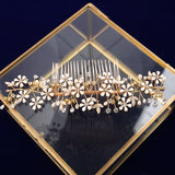 European Freshwater Pearls Bridel Hari Combs Gold Hair Sticks Hairbands Wedding Hair Accessories o024