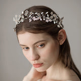 Korean Brides Handmade Gold Hairbands Rhinestone Soft Headband Tiara Crystal Hair Accessory