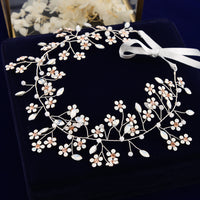 Korean Brides Handmade Gold Hairbands Rhinestone Soft Headband Tiara Crystal Hair Accessory