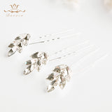 3 pics/lot Elegant Women Silver Hair Clips European Crystal Hairpins Hairbands Wedding Hair Accessory