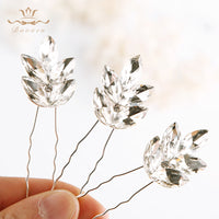 3 pics/lot Elegant Women Silver Hair Clips European Crystal Hairpins Hairbands Wedding Hair Accessory