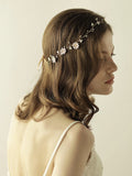 Korean Brides Handmade Gold Hairbands sun Flower Soft Headband Tiara Crystal Hair Accessory