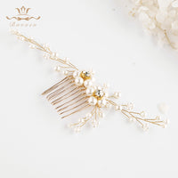 Gold/Silver Pearls Brides Hair Combs Silver Hair Sticks Evening Head Wear Wedding Hair Accessories