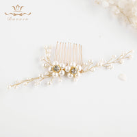 Gold/Silver Pearls Brides Hair Combs Silver Hair Sticks Evening Head Wear Wedding Hair Accessories